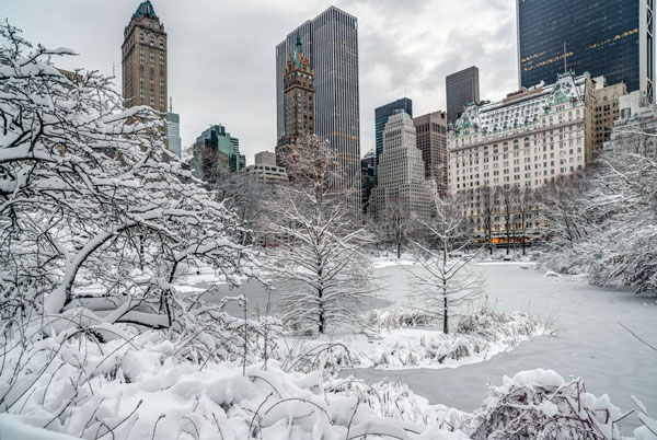 Stedentrip in de sneeuw in New York